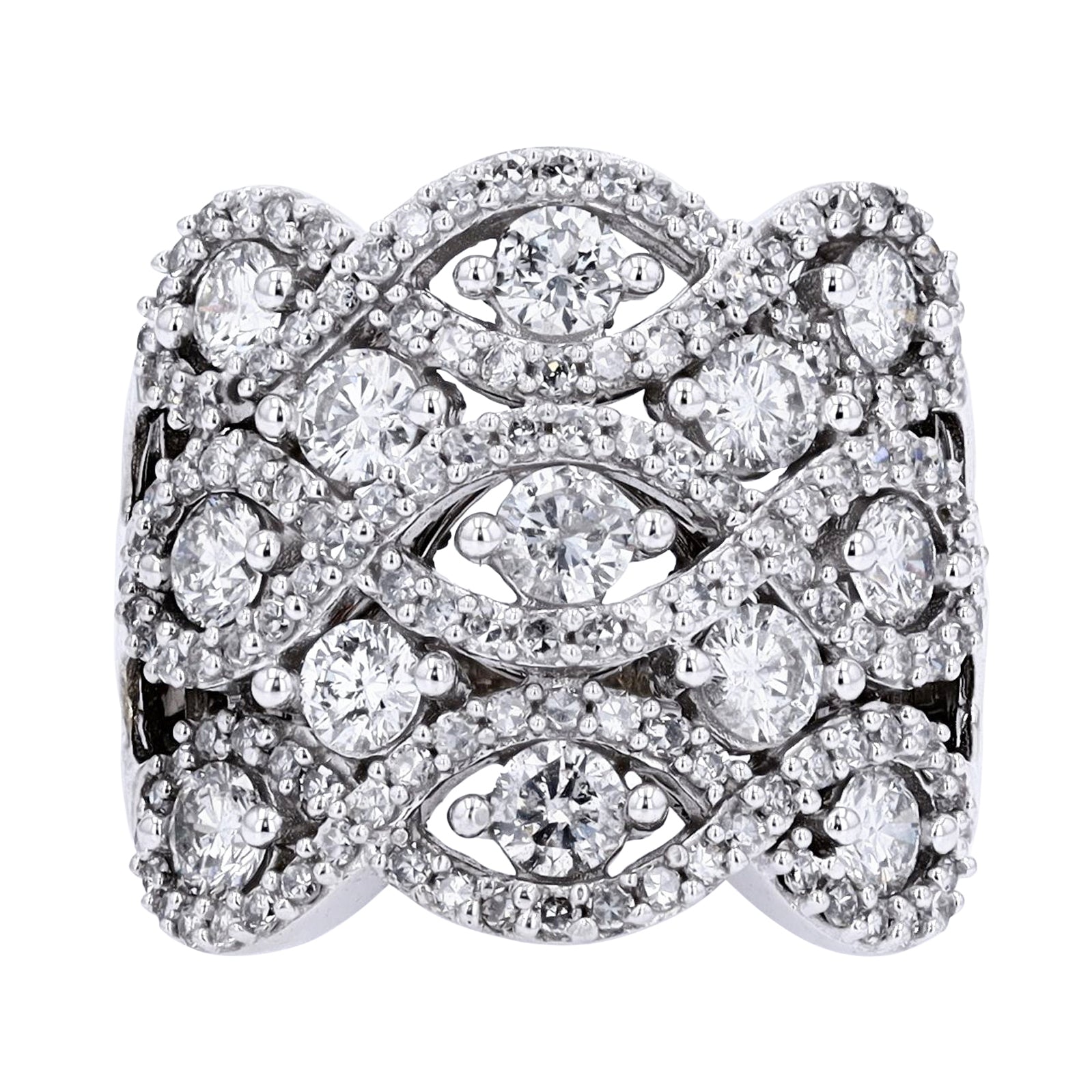 10K WG 3 CT Diamond Cocktail Ring