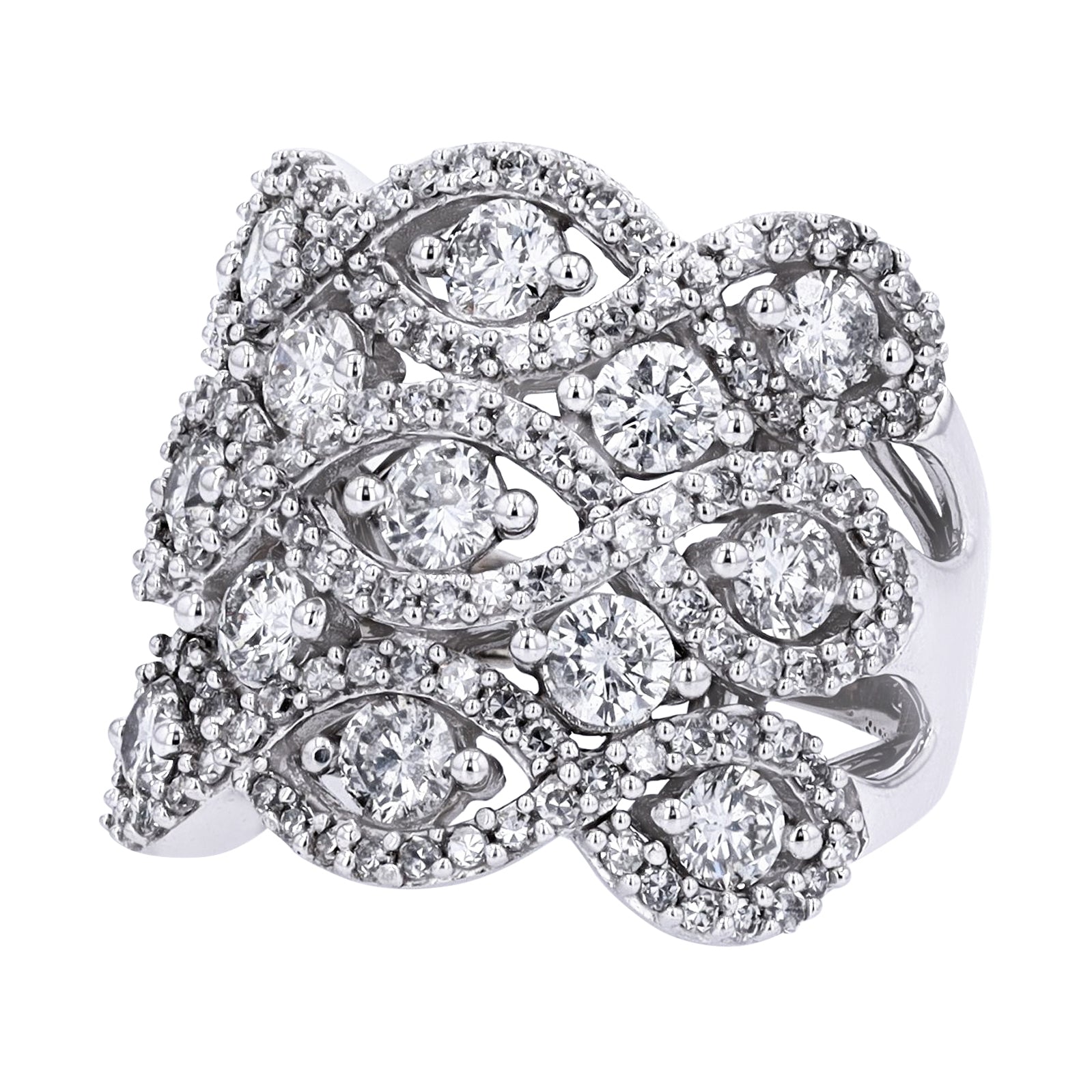 10K WG 3 CT Diamond Cocktail Ring