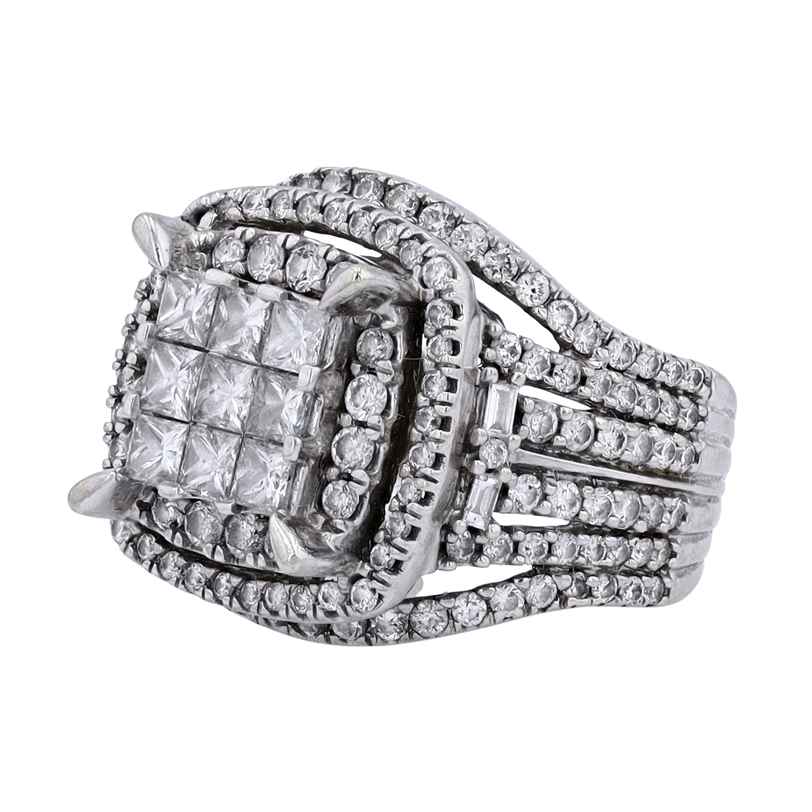 10K WG 3 CTW Diamond Cluster Ring