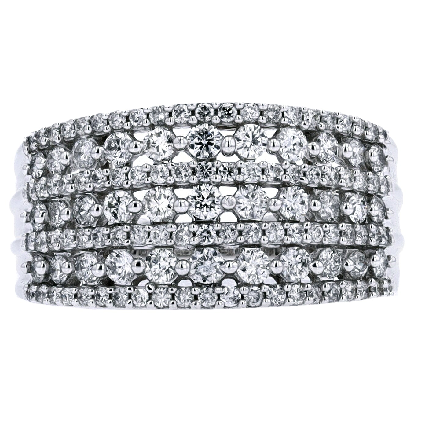 10K WG 1 CTW Diamond Cocktail Ring