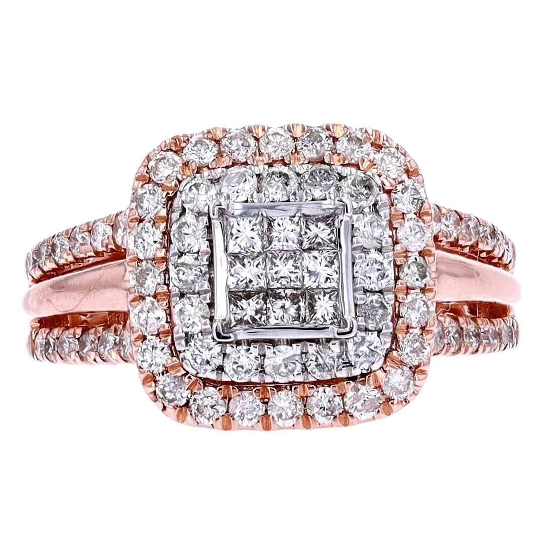 10K RG 1 CTW Diamond Ring