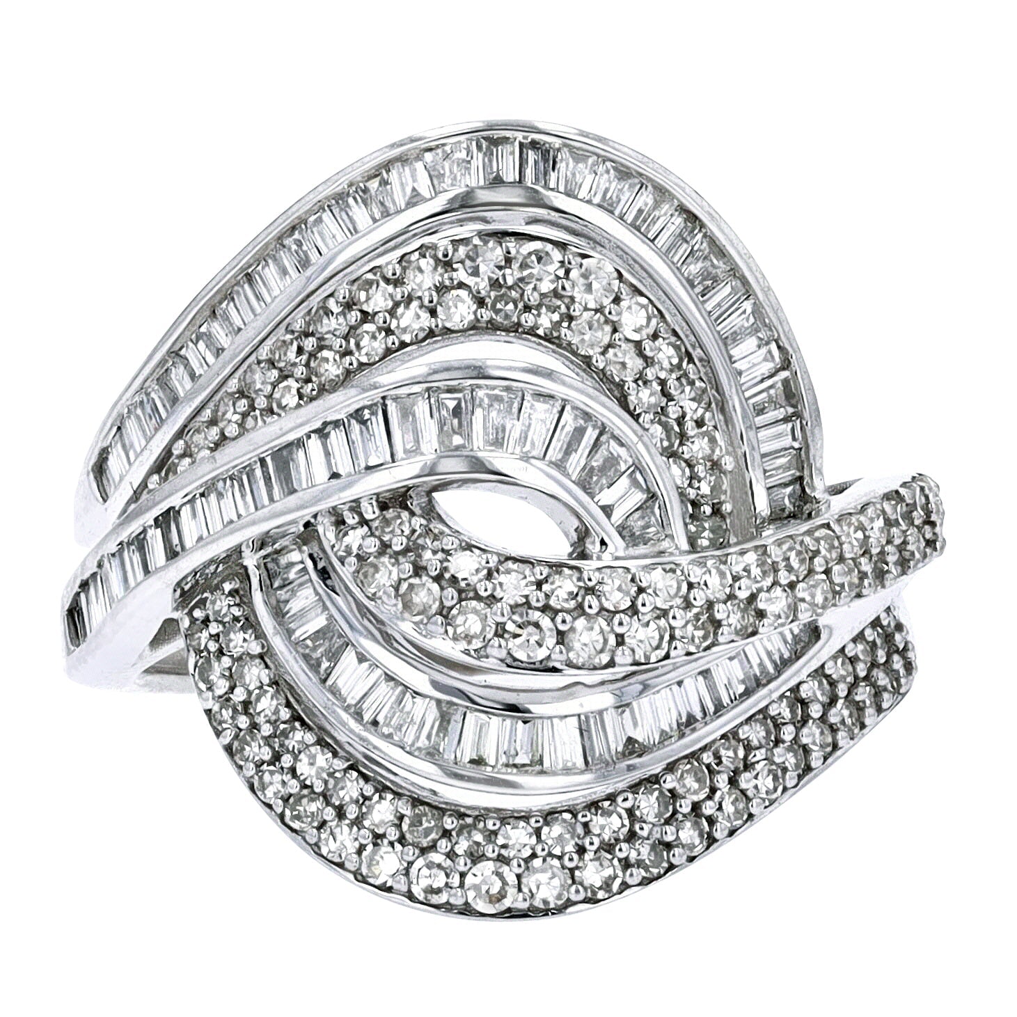 10K WG Diamond Bypass Ring