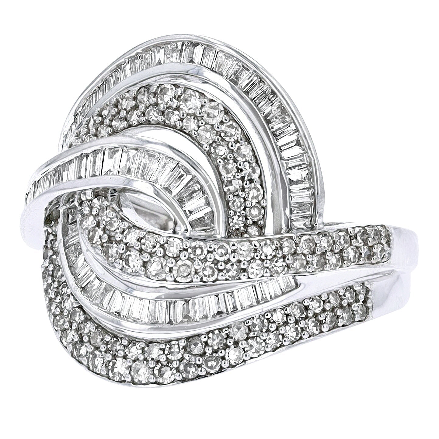 10K WG Diamond Bypass Ring