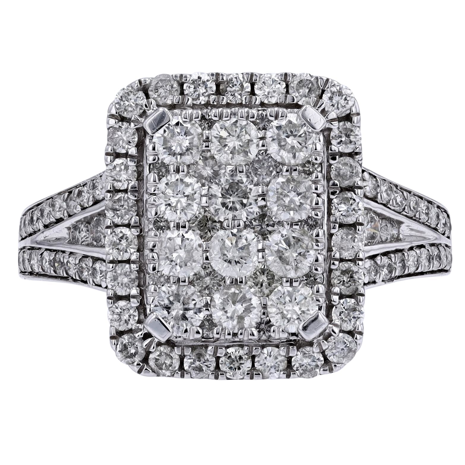 10K WG Diamond Cluster Ring