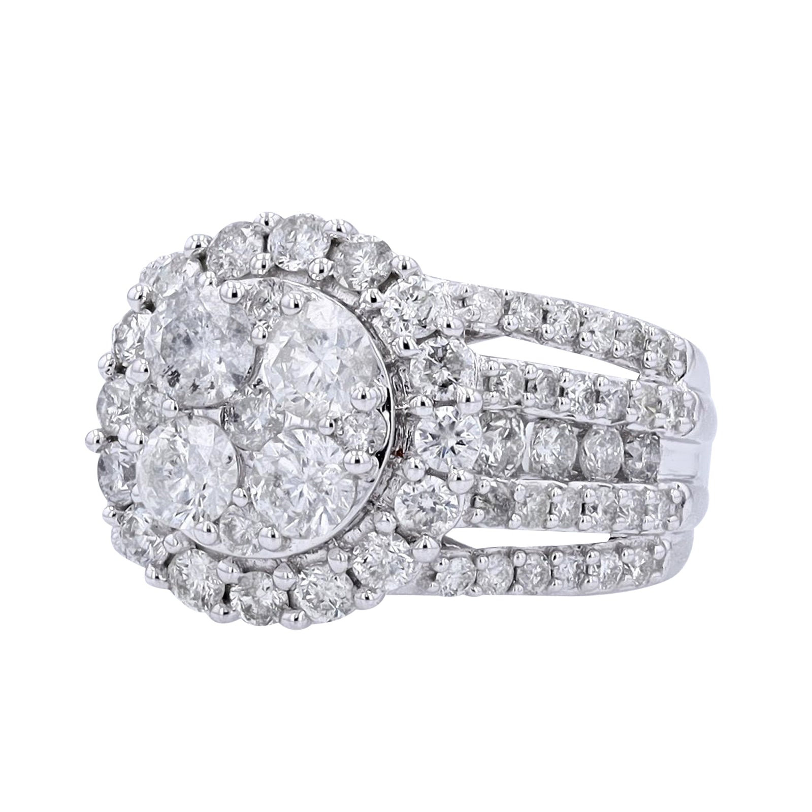 10K WG 3 CTW Diamond Cluster Ring