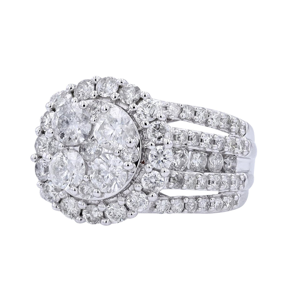 10K WG 3 CTW Diamond Cluster Ring