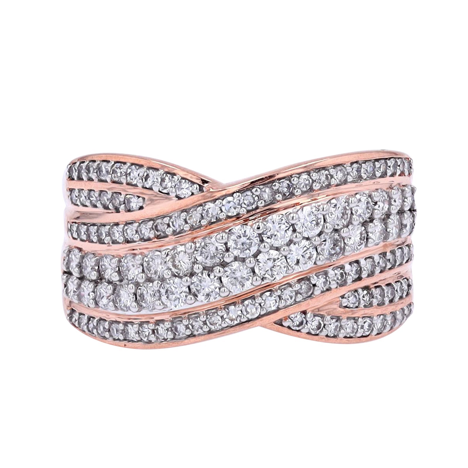 10K RG 1 CTW Diamond Crossover Ring
