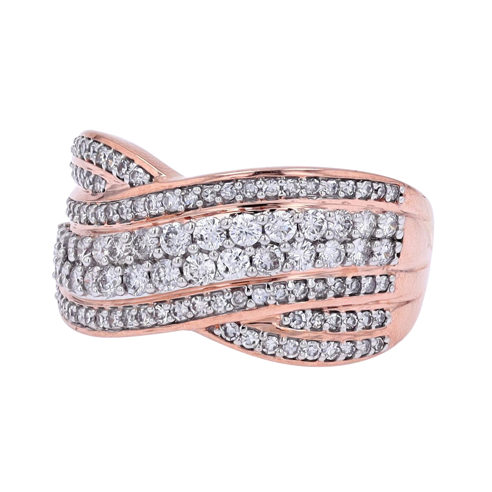 10K RG 1 CTW Diamond Crossover Ring