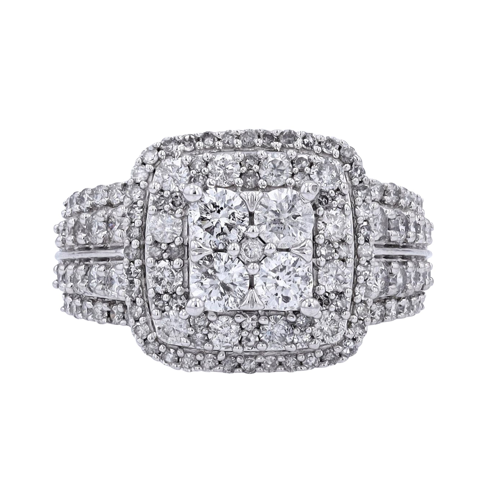 10K WG 2 CTW Diamond Cluster Ring