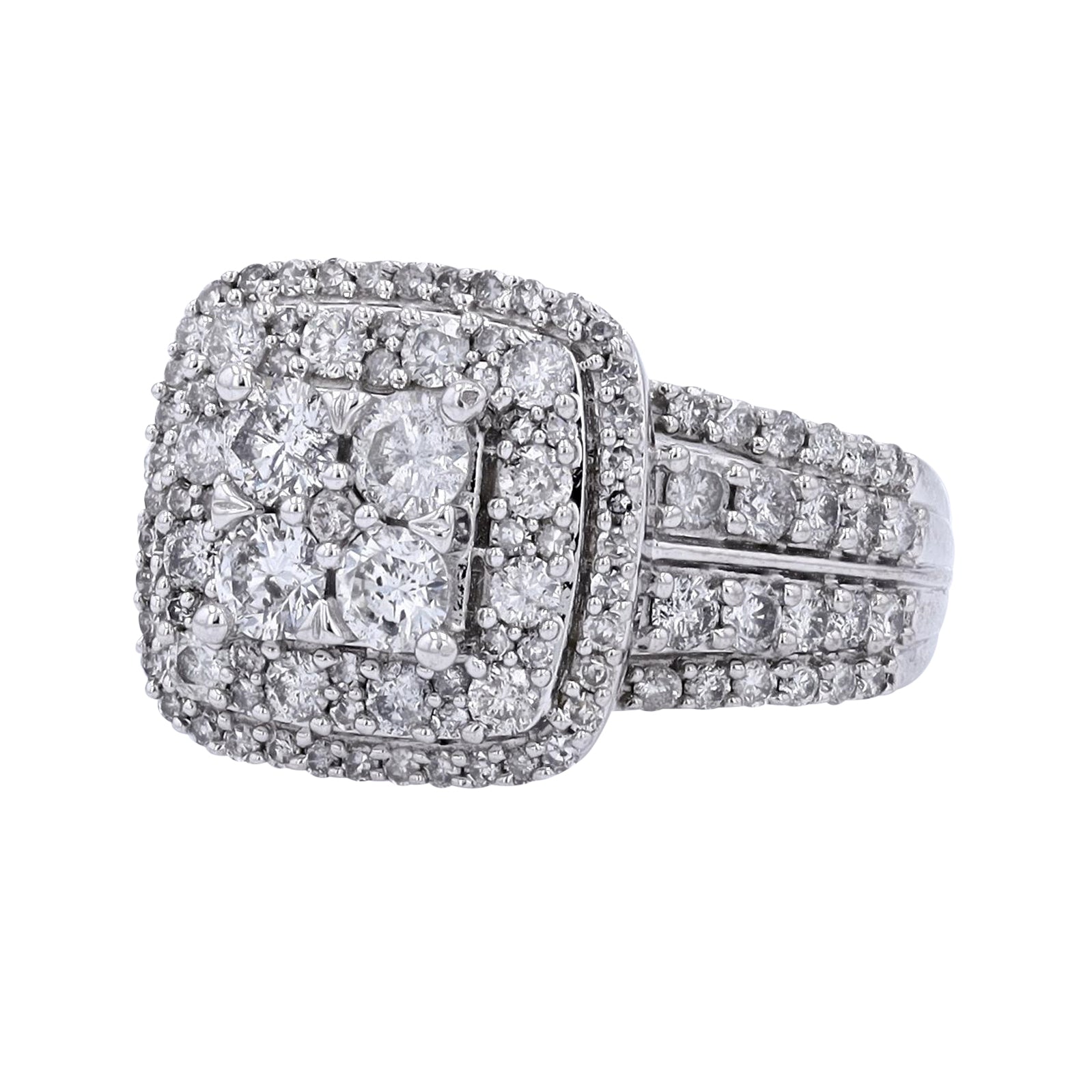 10K WG 2 CTW Diamond Cluster Ring