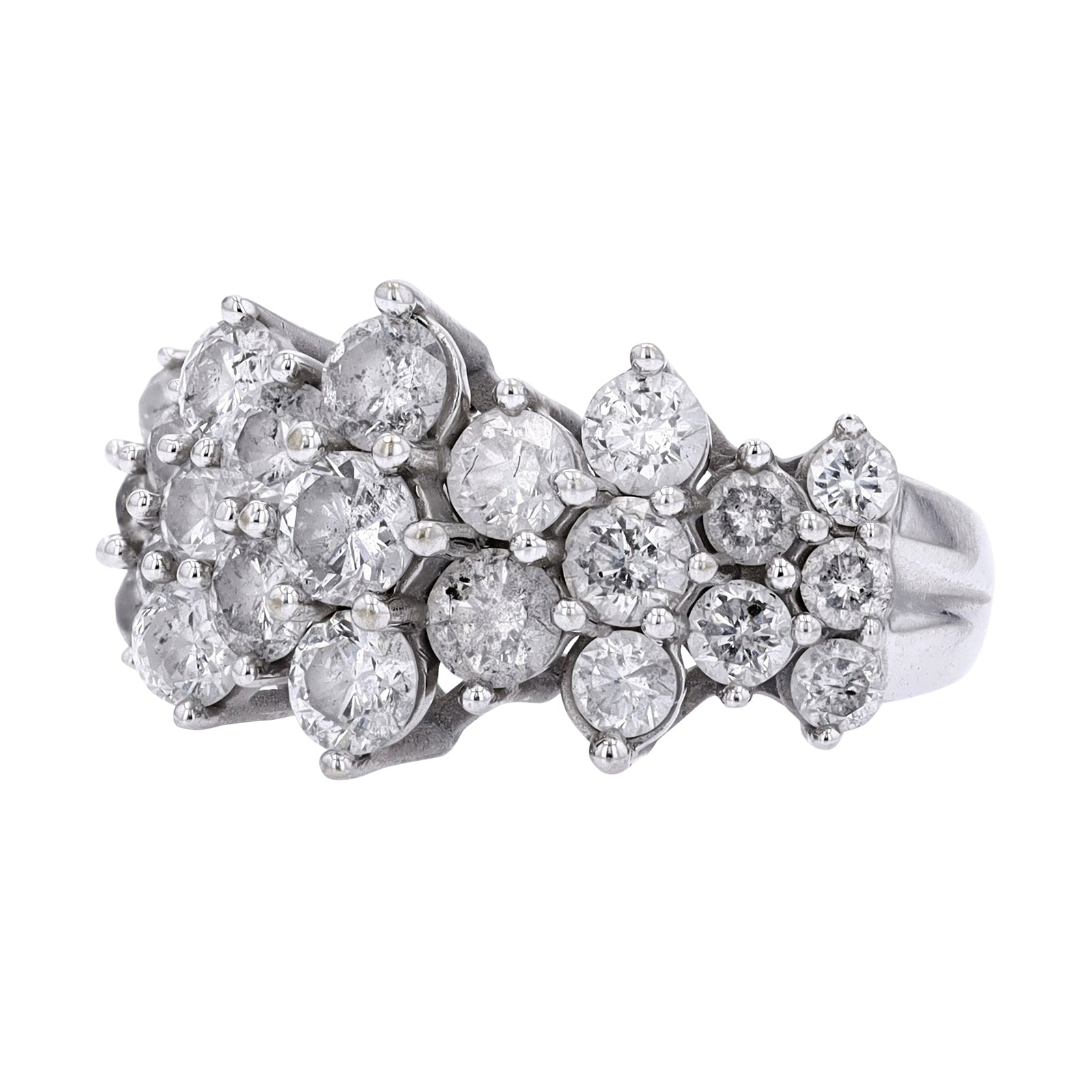 10K WG 3 CT Diamond Cocktail Ring