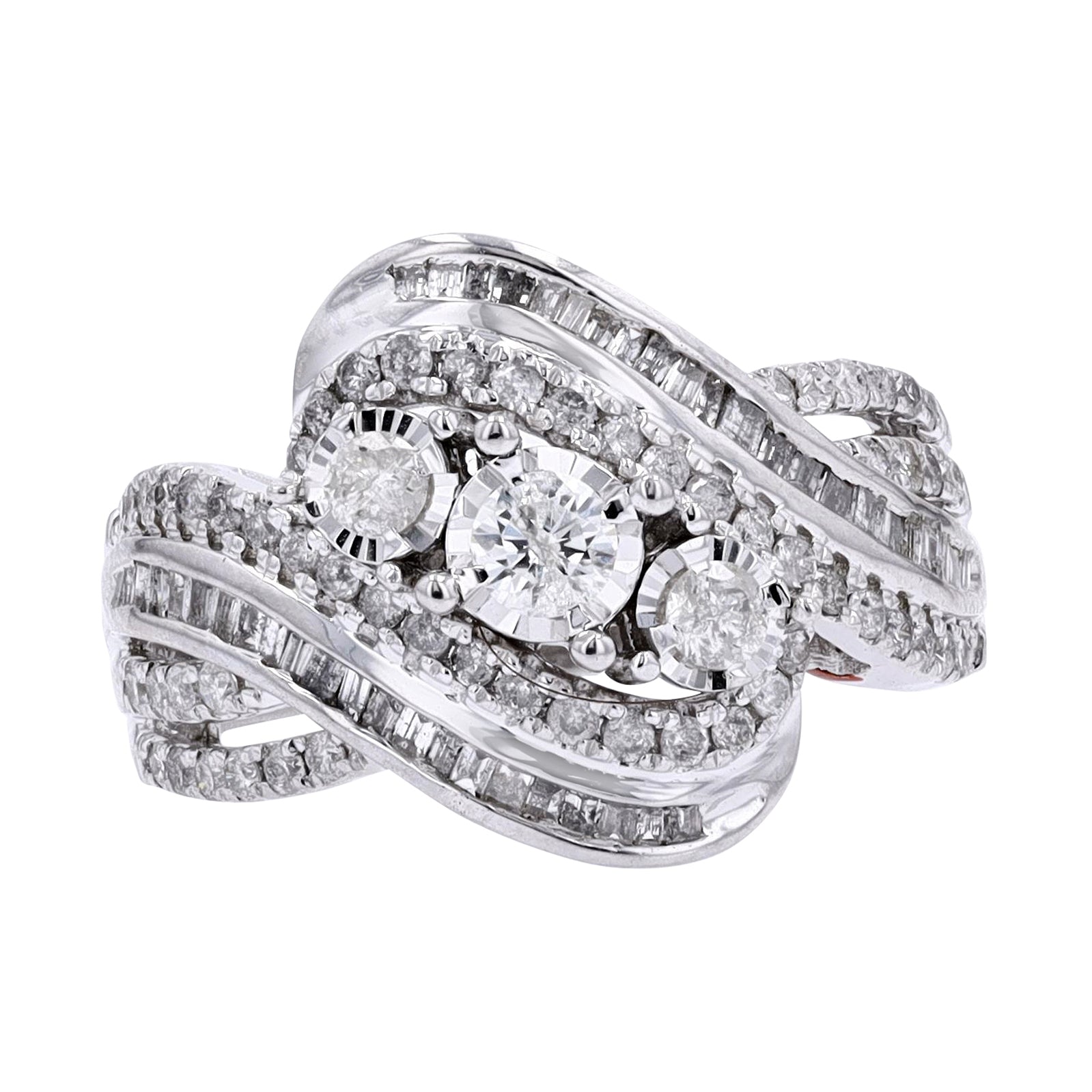 10K 1 CTW Three Stone Diamond Ring<p><strong>More Colors Available</p></strong>