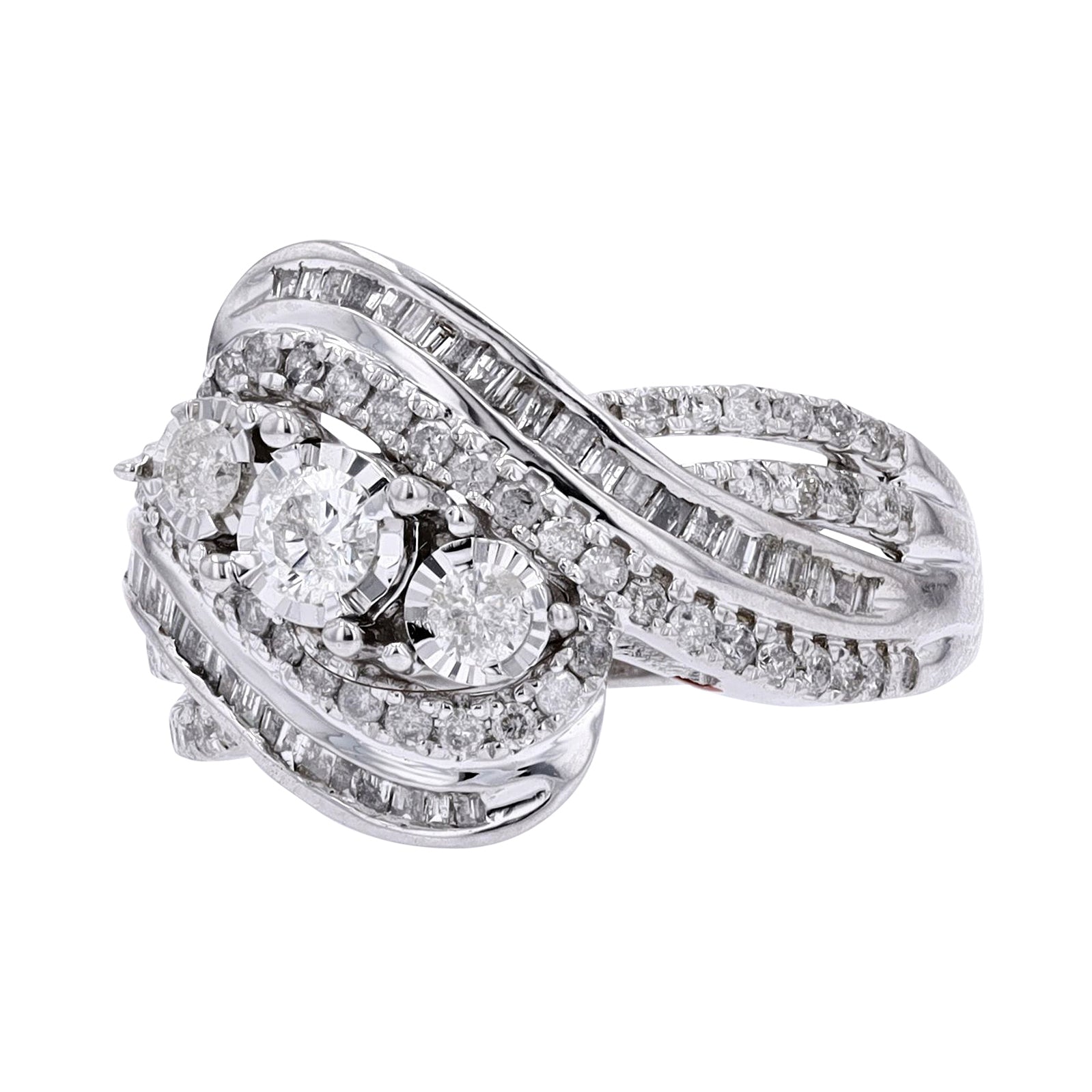 10K 1 CTW Three Stone Diamond Ring<p><strong>More Colors Available</p></strong>
