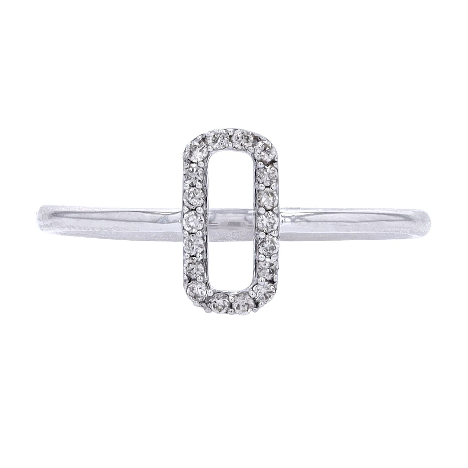 14K WG Open Oval Diamond Ring
