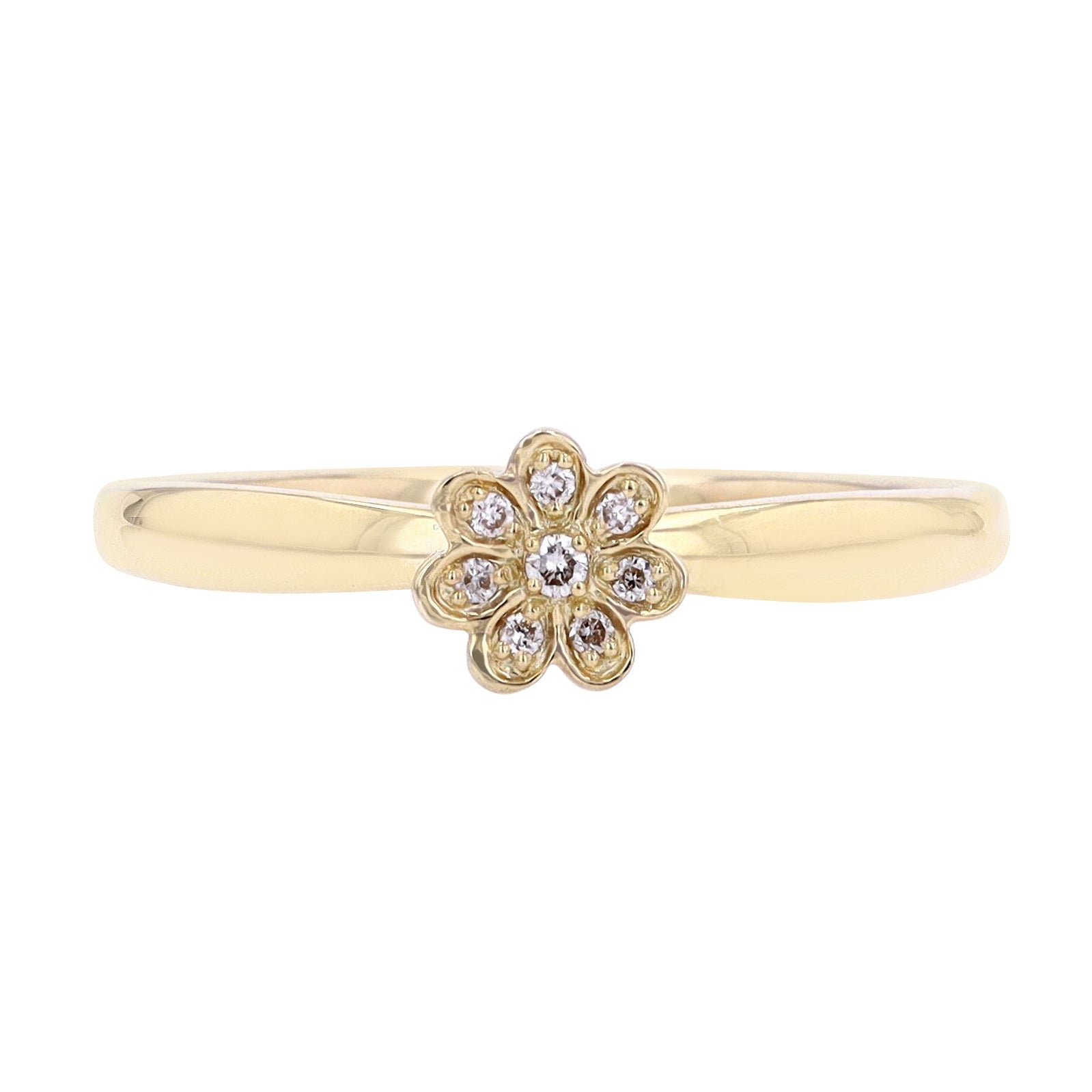 14K YG Diamond Flower Ring