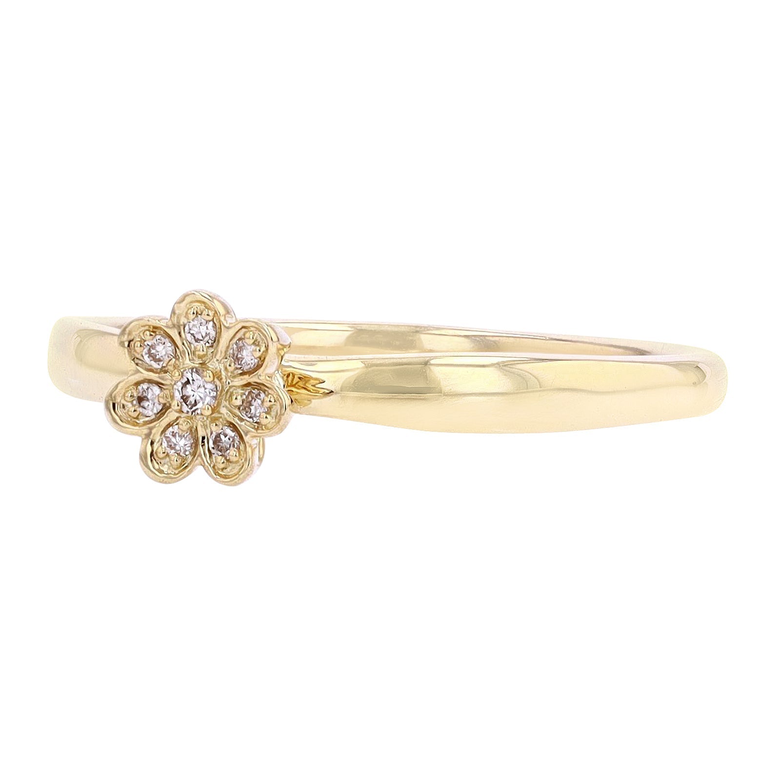 14K YG Diamond Flower Ring