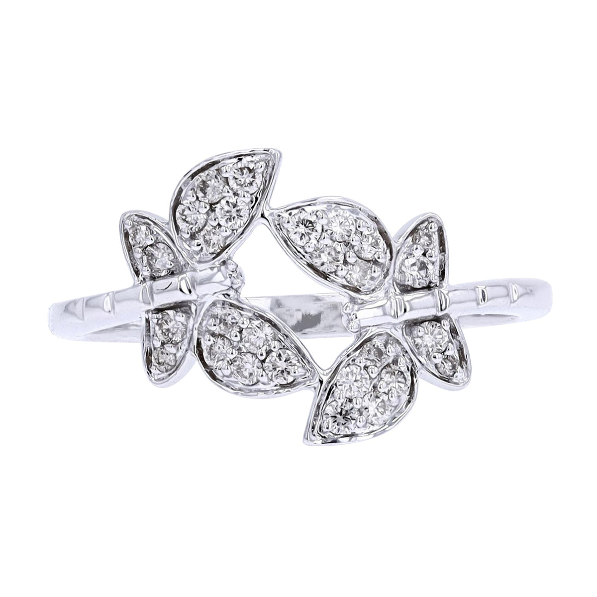 14K WG Butterfly Bypass Ring