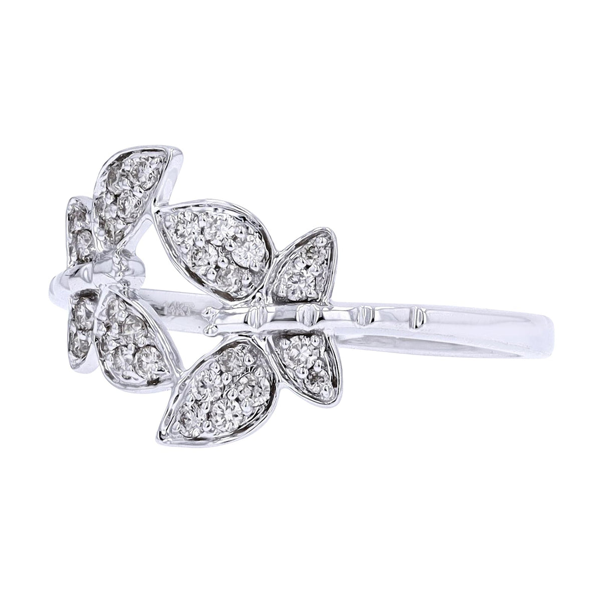 14K WG Butterfly Bypass Ring