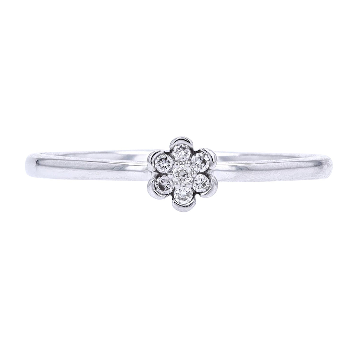 14K WG Diamond Flower Ring