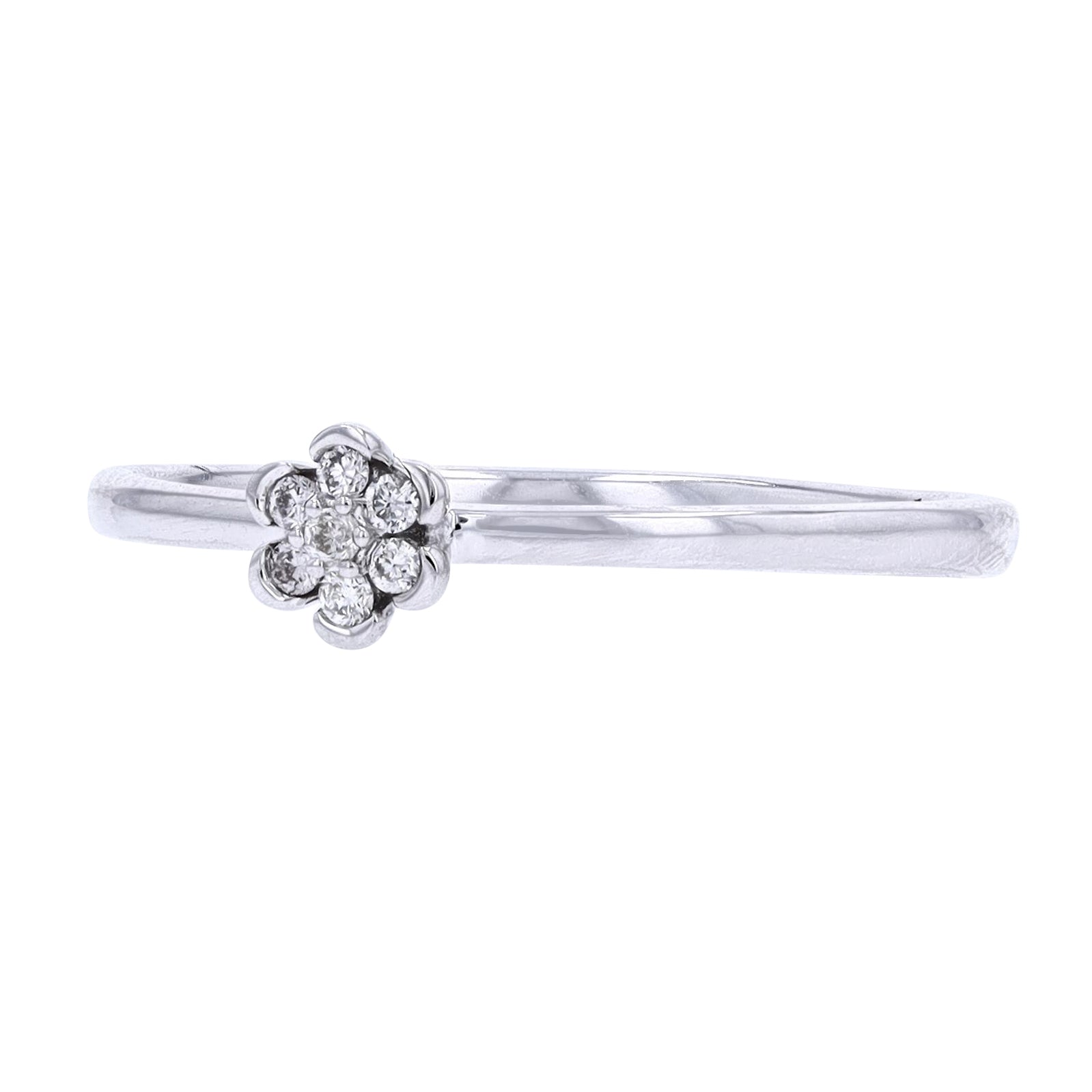14K WG Diamond Flower Ring
