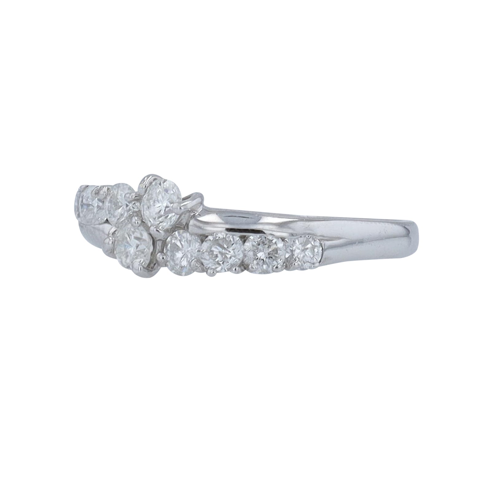 18K WG 1 CTW Diamond Crossover Ring