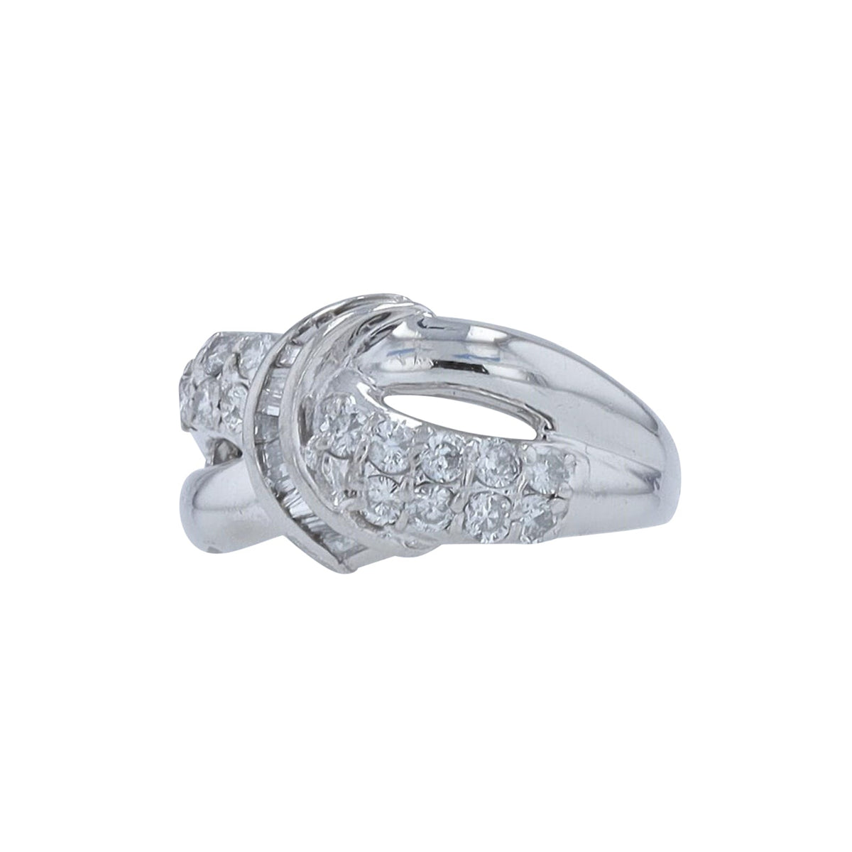 PT900 0.54 CT Diamond Crossover Ring