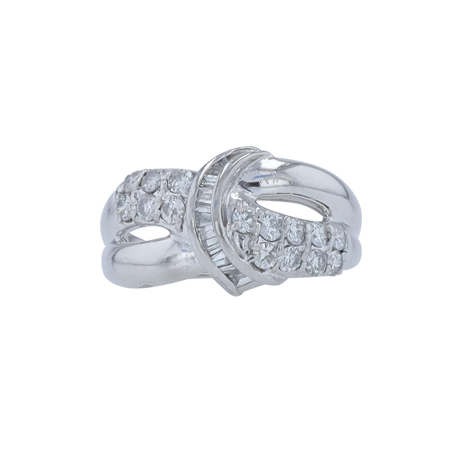 PT900 0.54 CT Diamond Crossover Ring