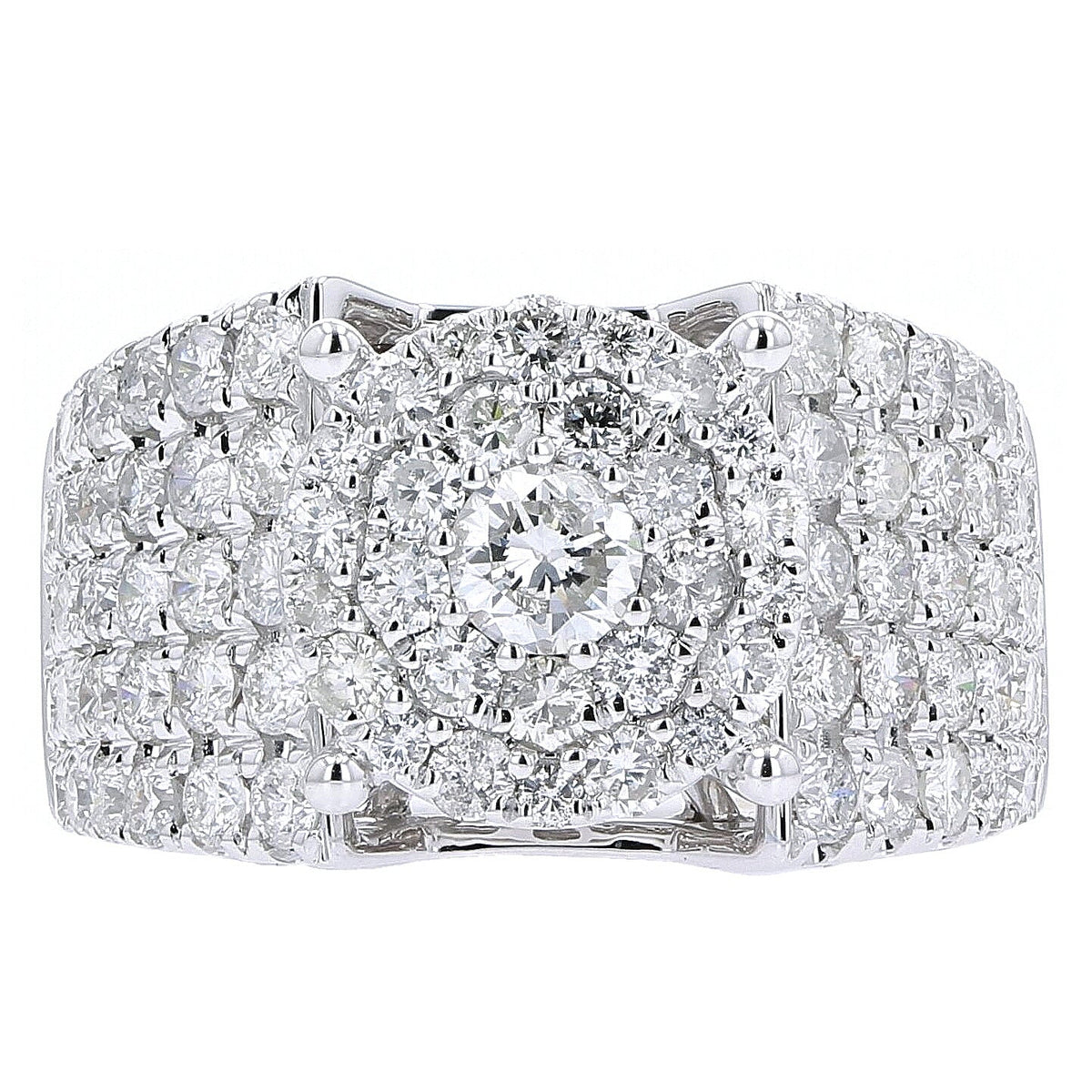 14K Double Halo Diamond Ring<p><strong>More Colors Available</p></strong>
