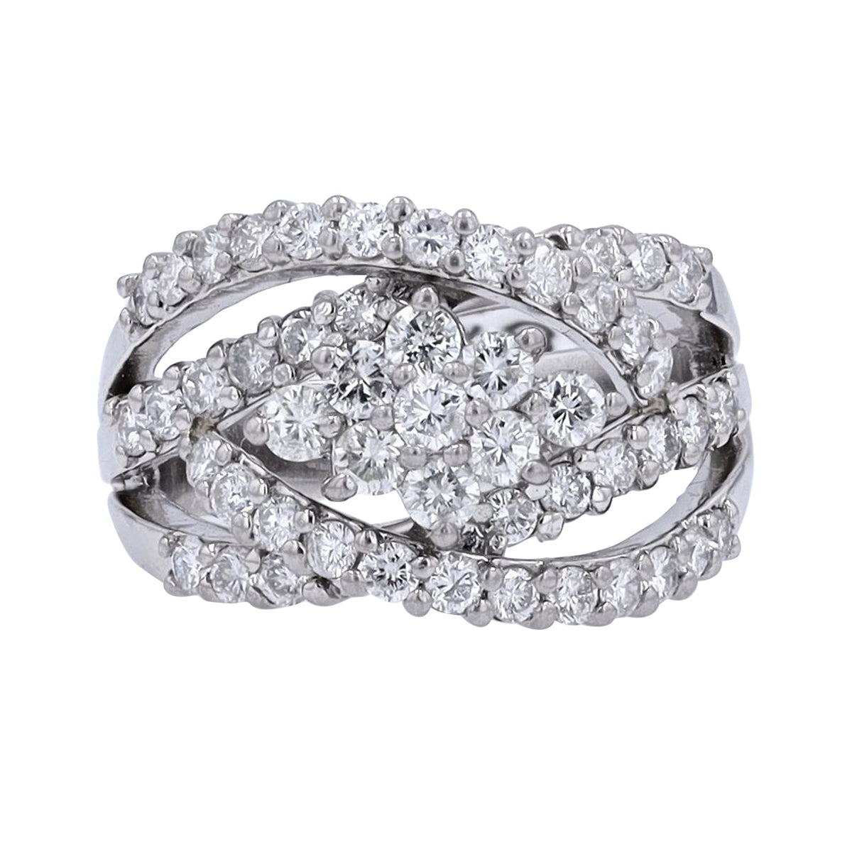 PT900 1.27 CTW Diamond Crossover Ring