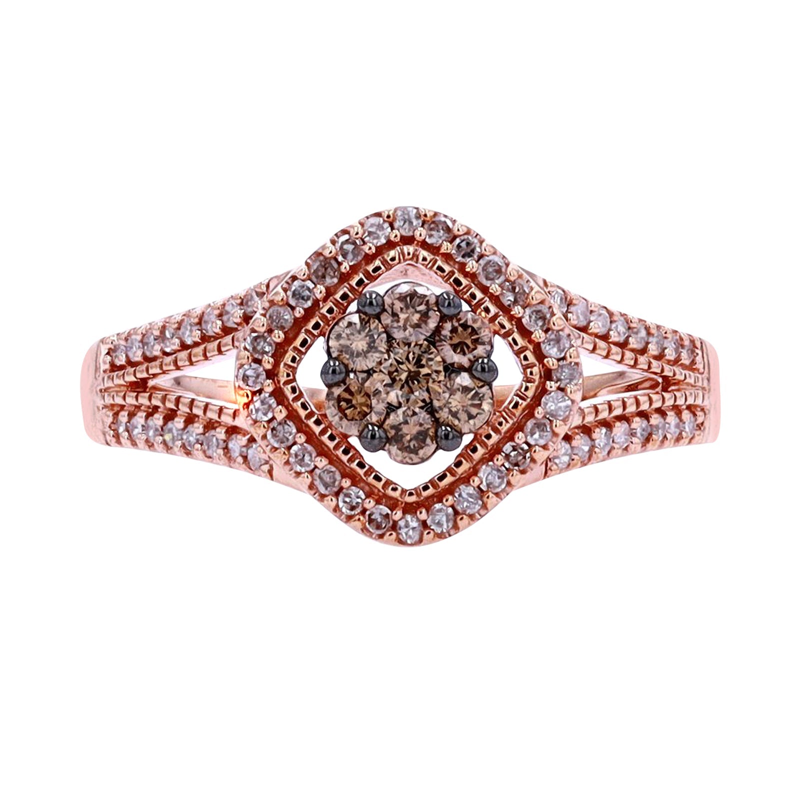 10K RG Chocolate Diamond Center Ring