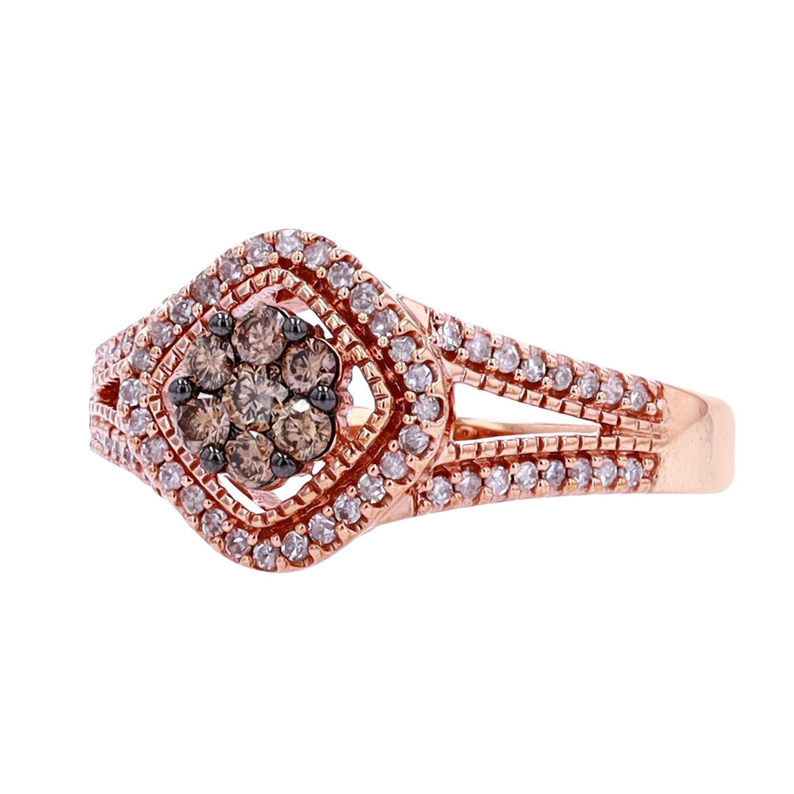 10K RG Chocolate Diamond Center Ring