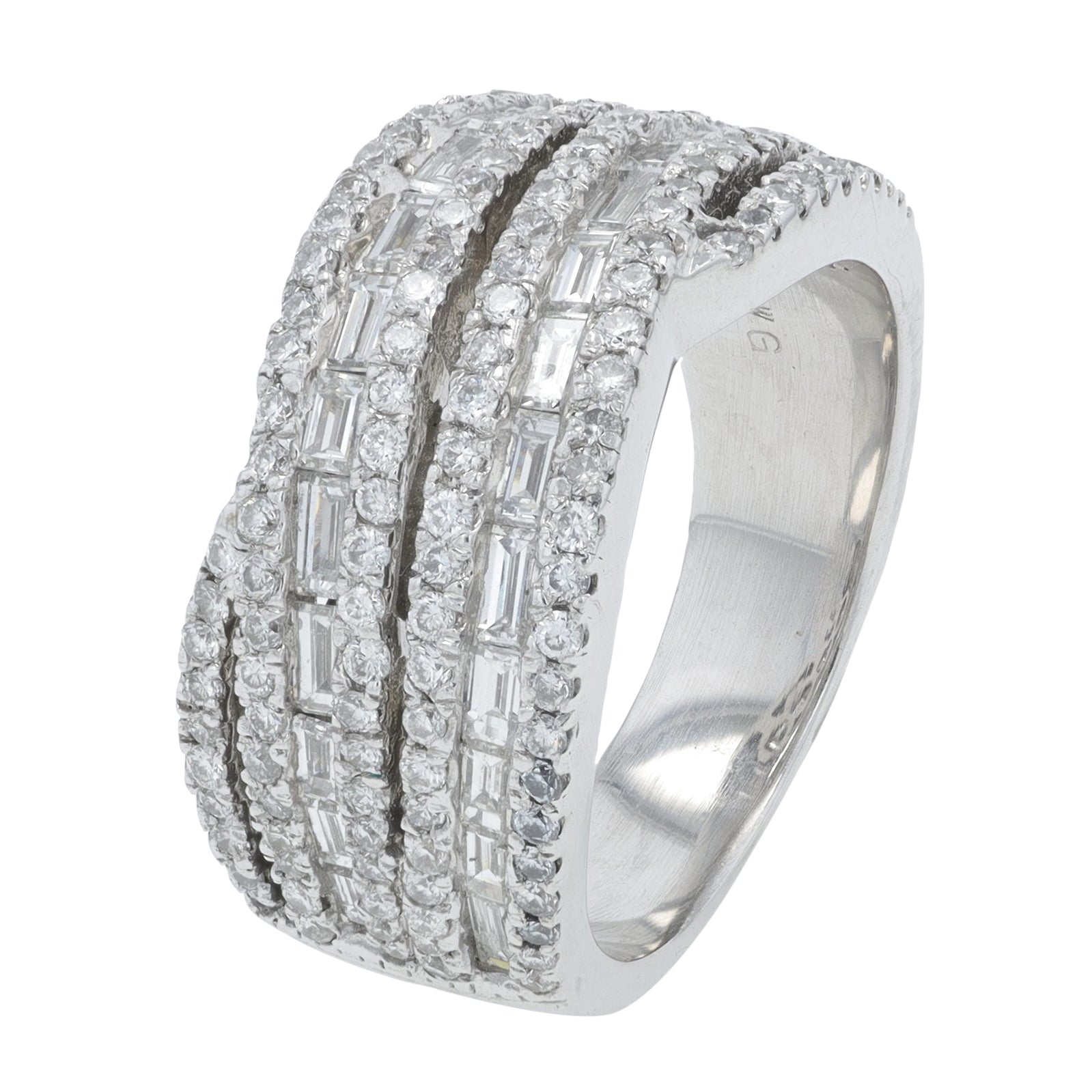 18K WG 1.41 CTW Diamond Crossover Ring