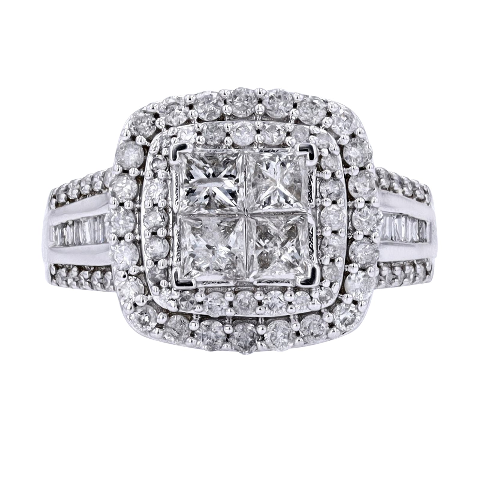 10K WG Diamond Cluster Ring