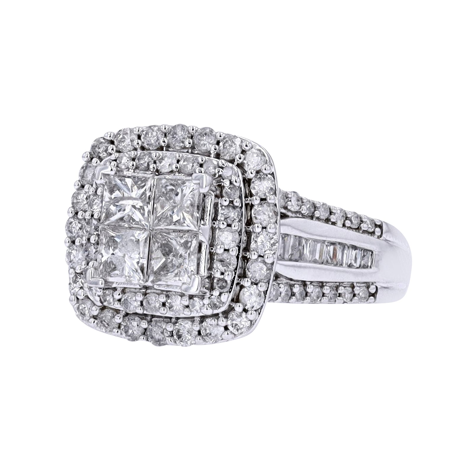 10K WG Diamond Cluster Ring