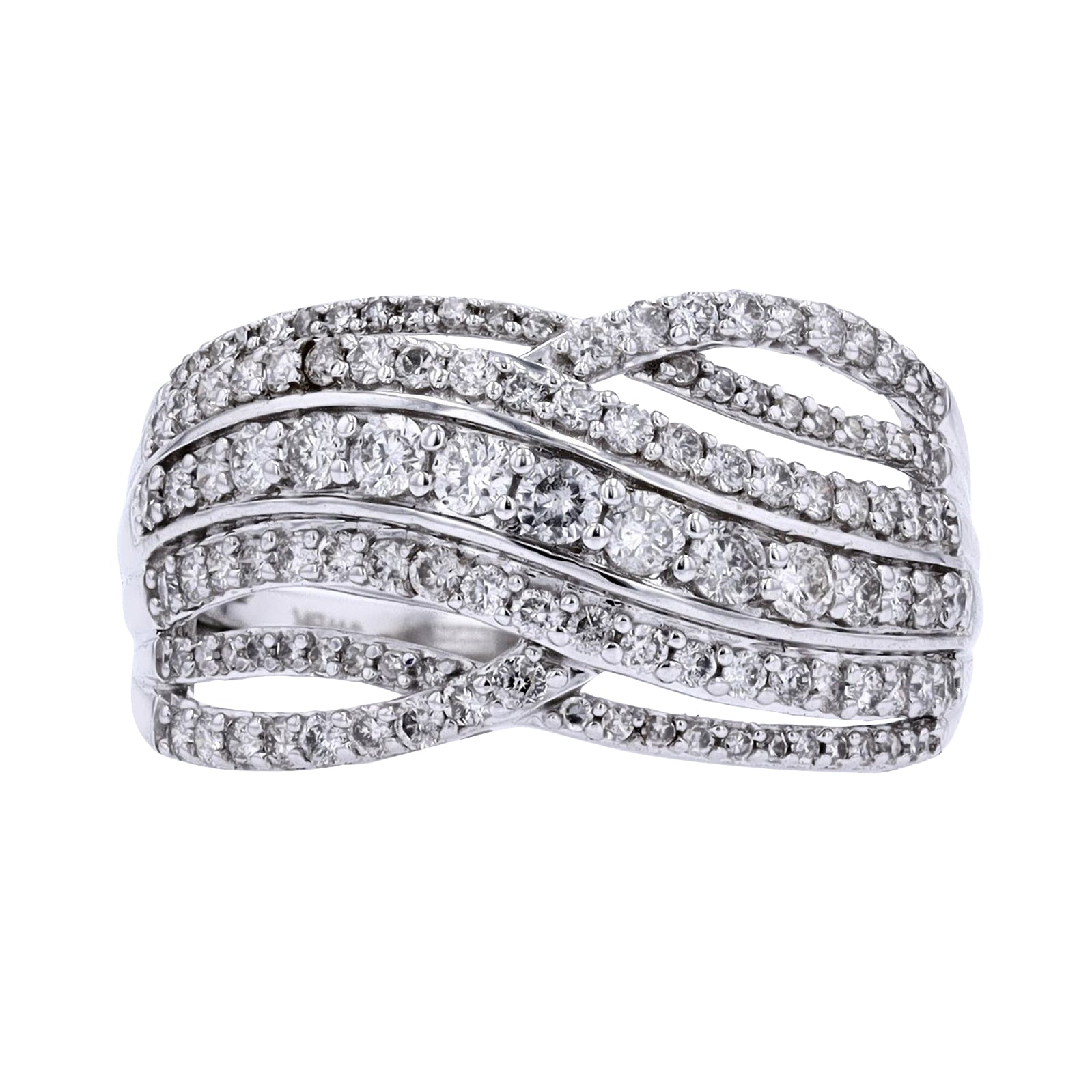 10K WG 1 CT Crossover Diamond Ring