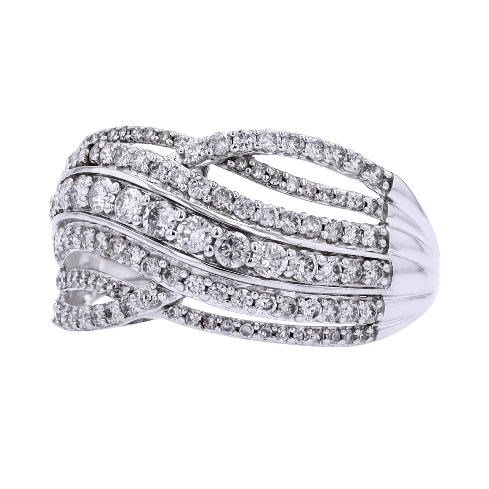 10K WG 1 CT Crossover Diamond Ring