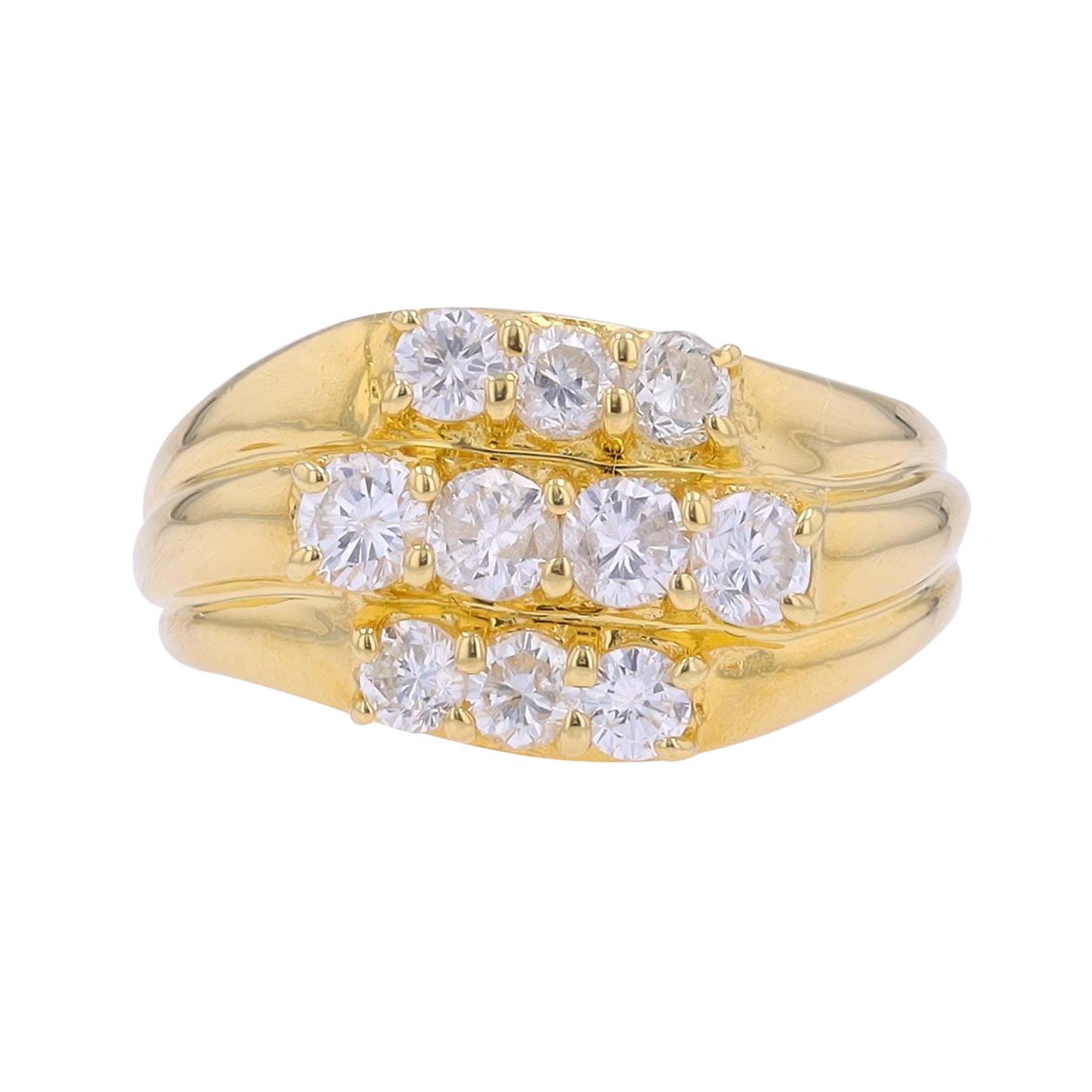 18K YG 1.10 CT Three Row Diamond Ring<p><strong>$679</p></strong>