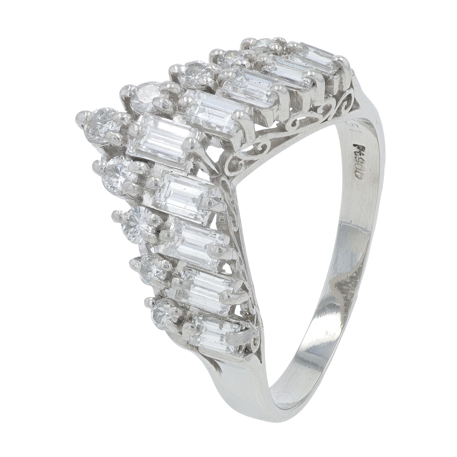 PT900 1.51 CTW Diamond Chevron Ring