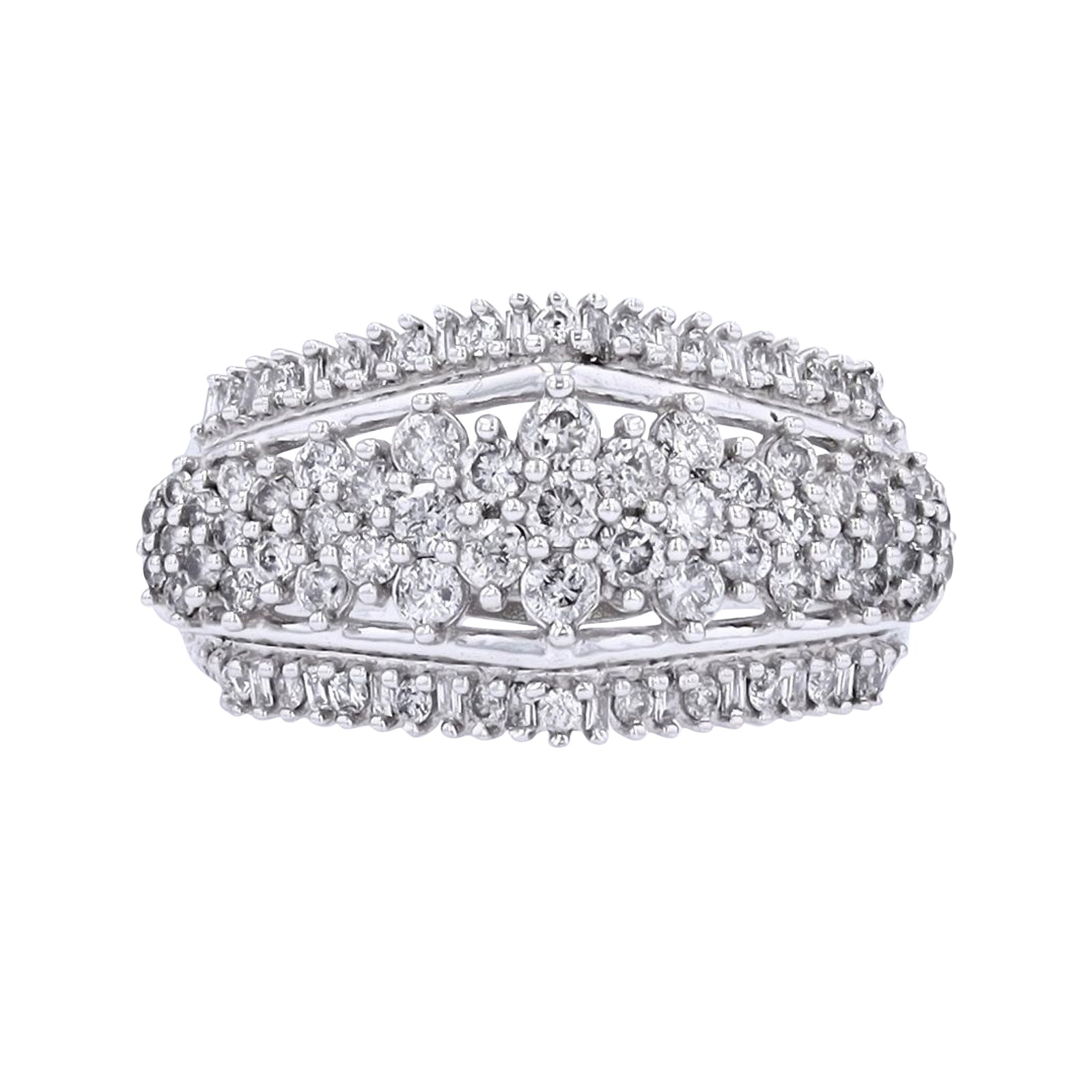 10K WG 1 CT Diamond Cluster Ring