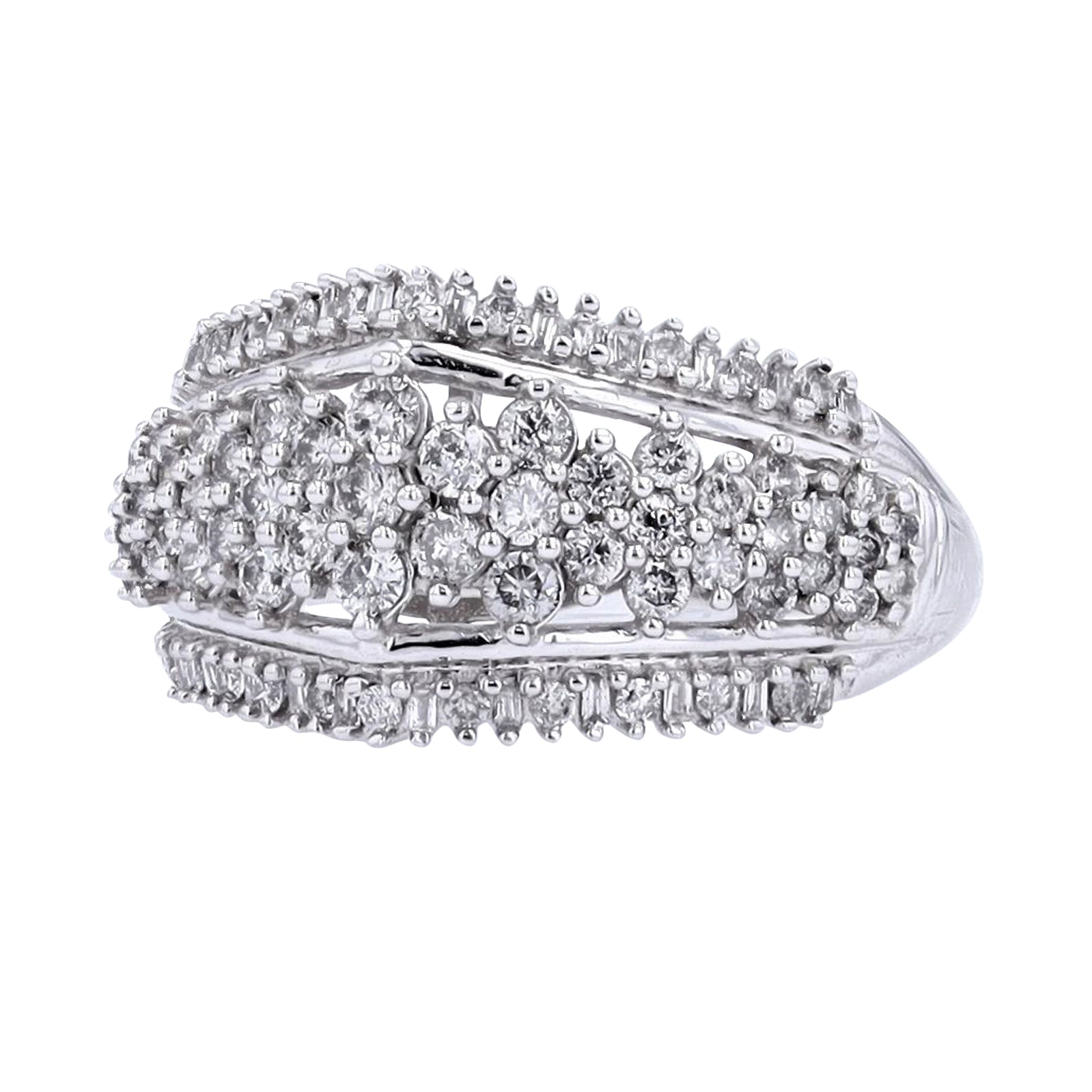 10K WG 1 CT Diamond Cluster Ring