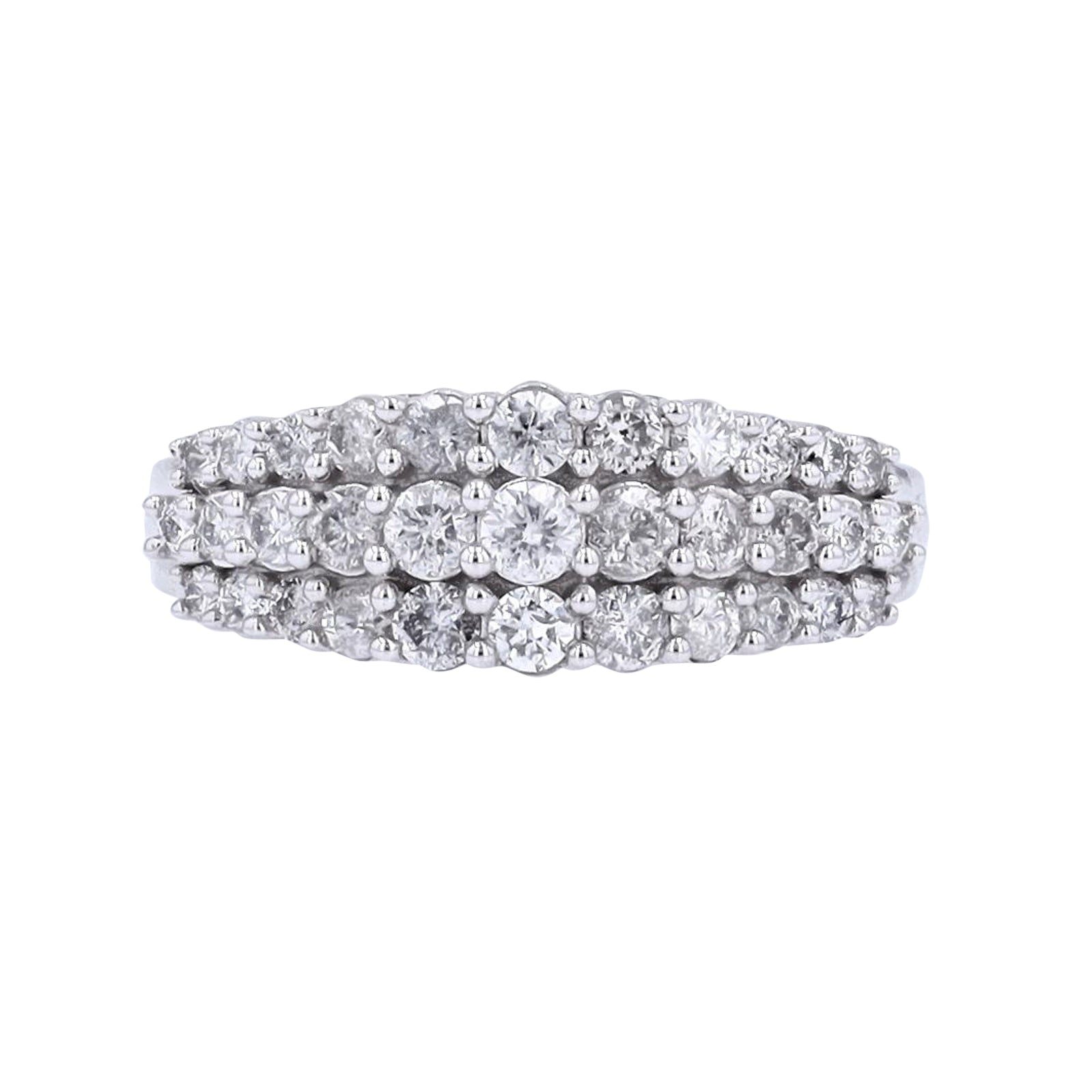 10K WG 1 CT Diamond Three Row Band
