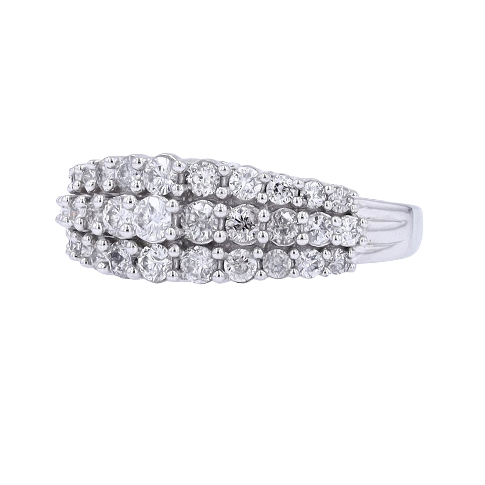 10K WG 1 CT Diamond Three Row Band