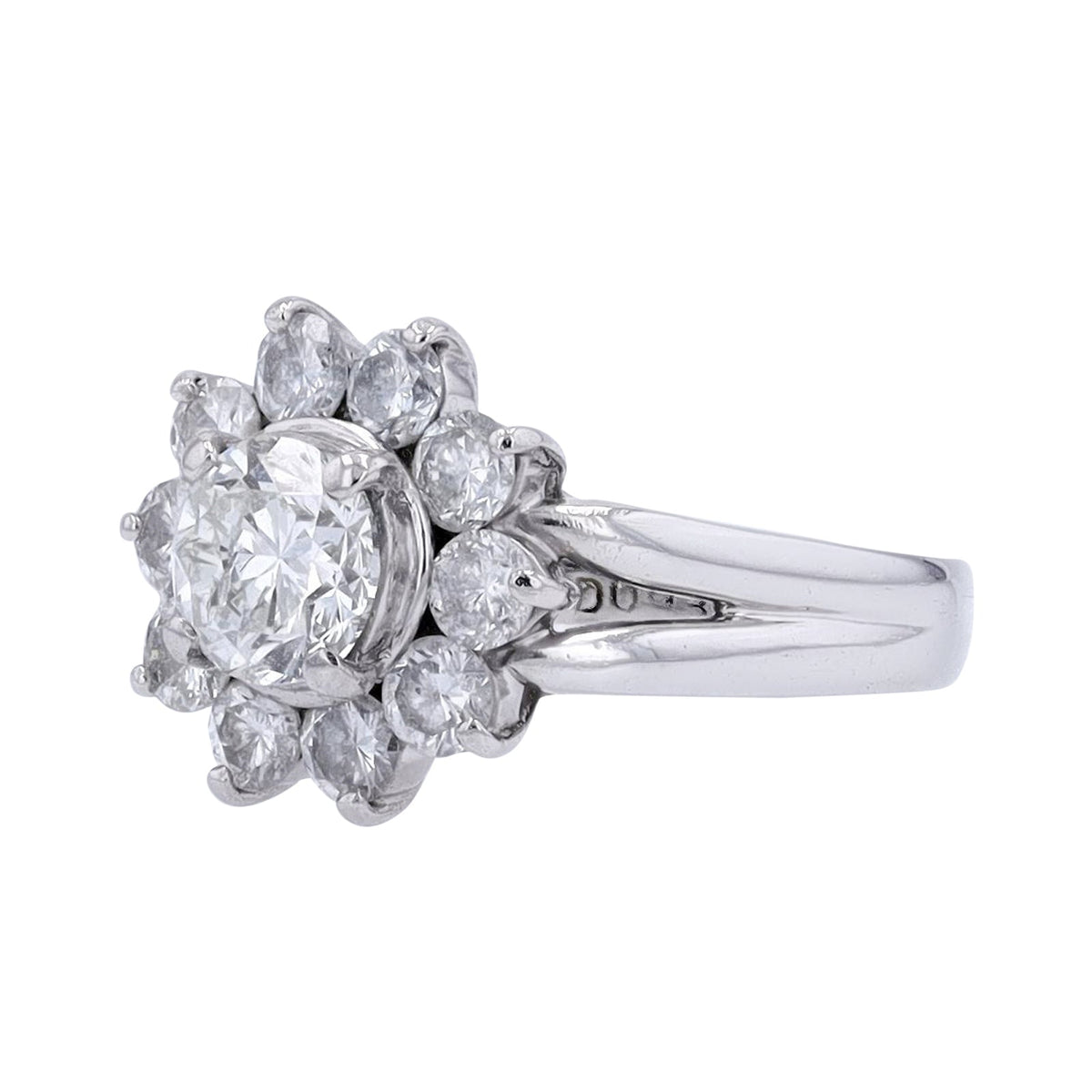 PT900 Diamond Halo Engagement Ring