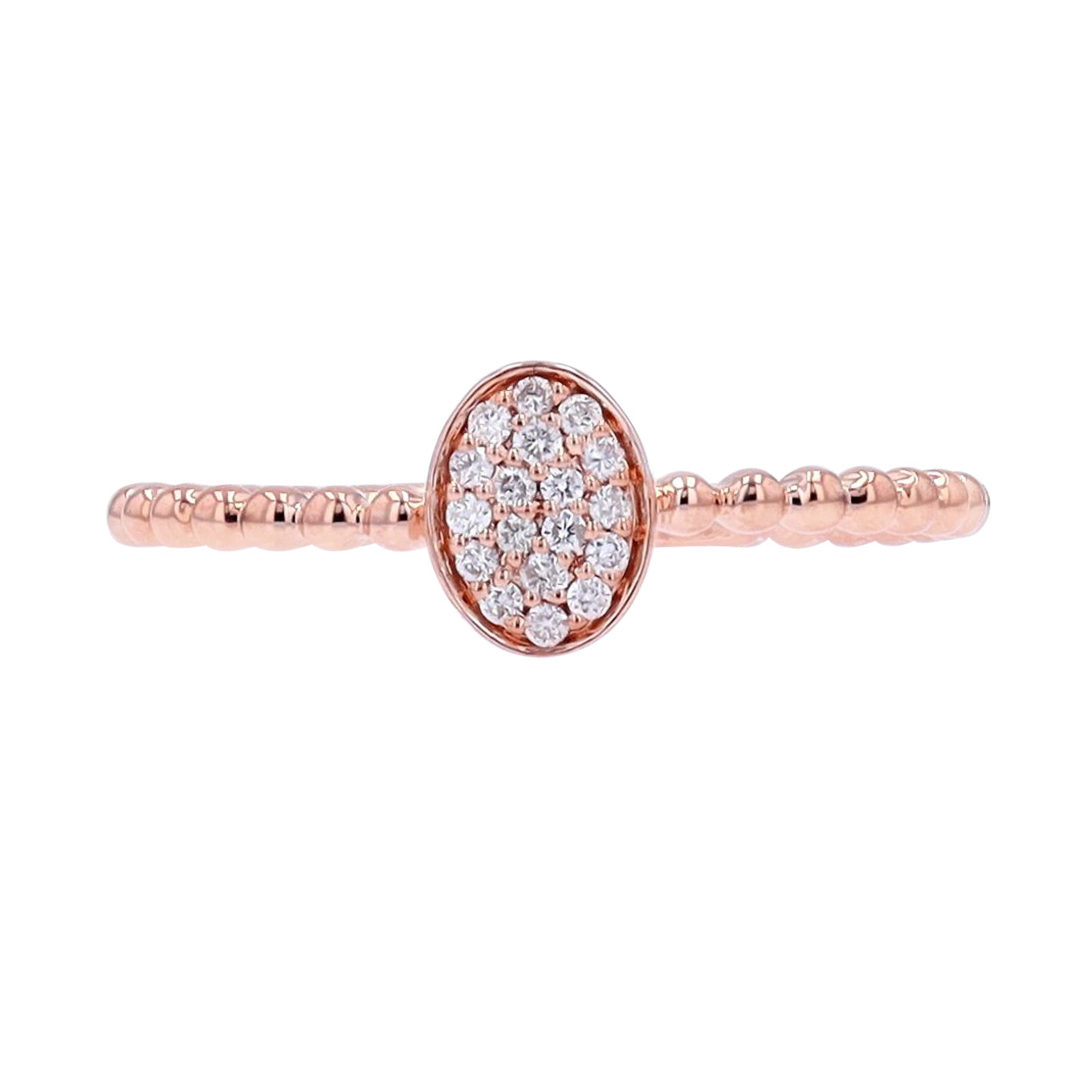10K Diamond Oval Cluster Ring