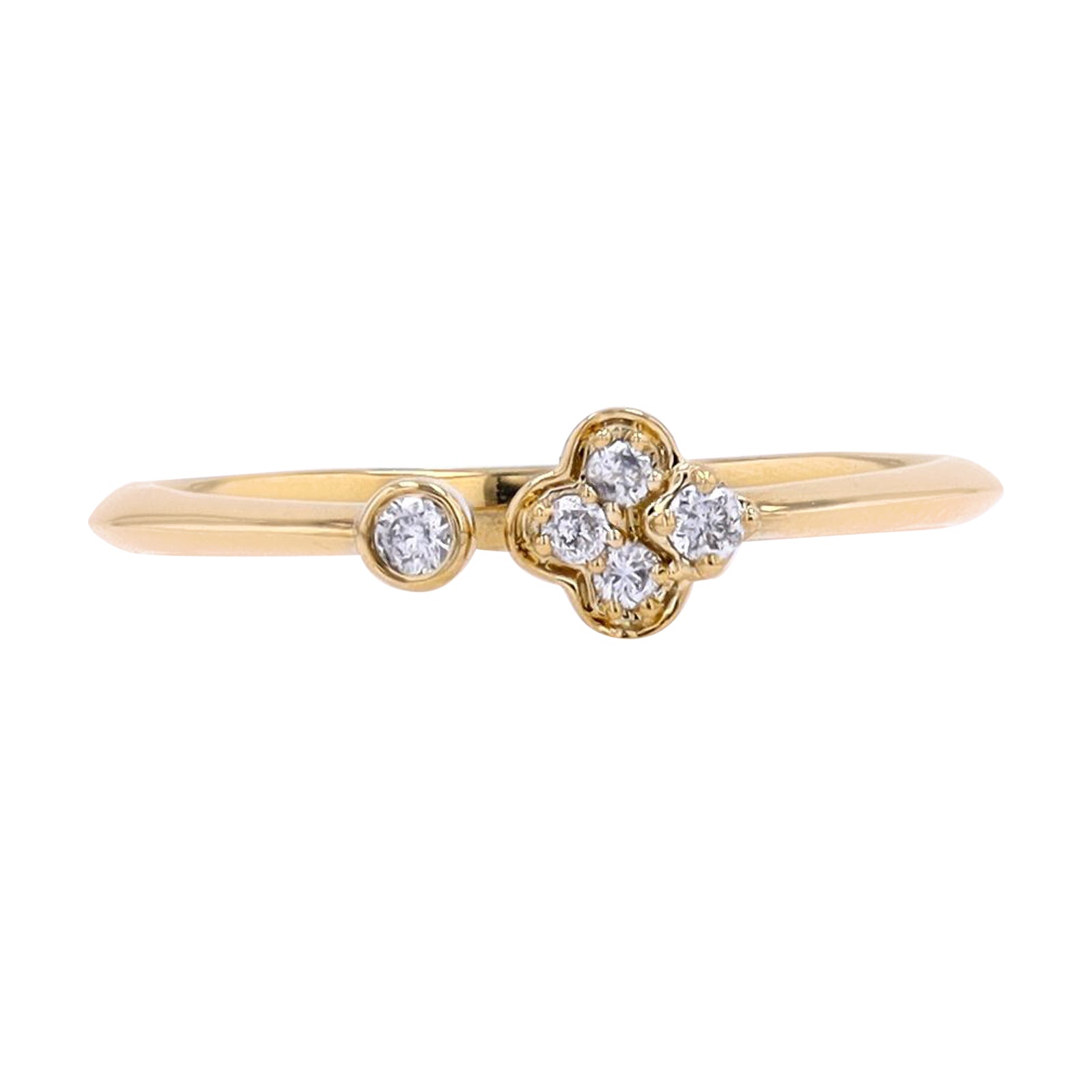 10K YG Diamond Cuff Style Ring