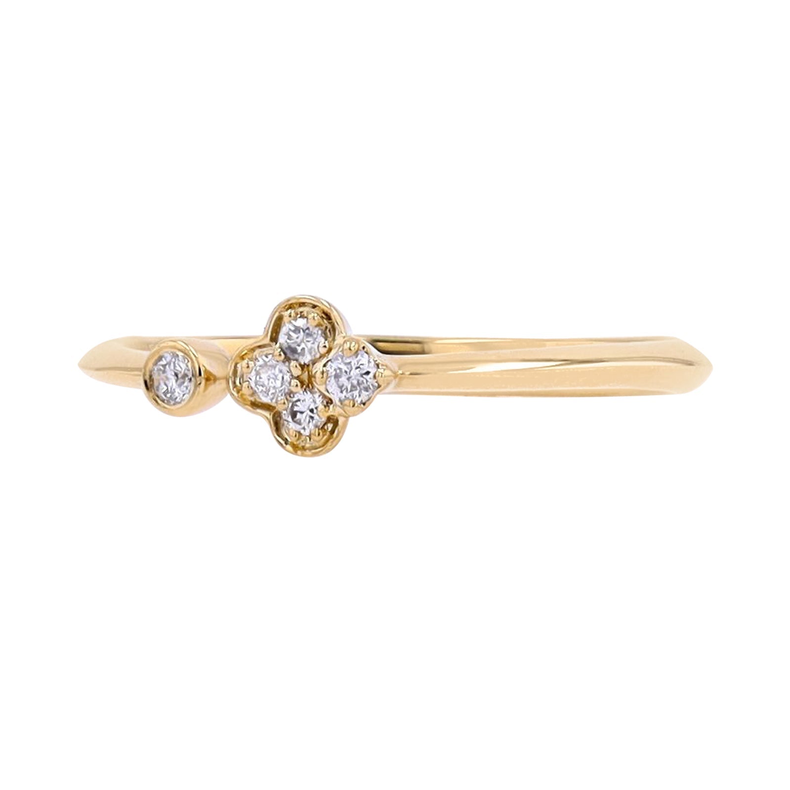 10K YG Diamond Cuff Style Ring