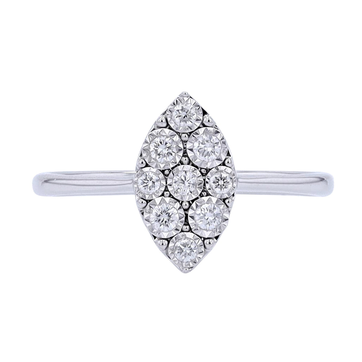 14K WG Marquise Cluster Diamond Ring