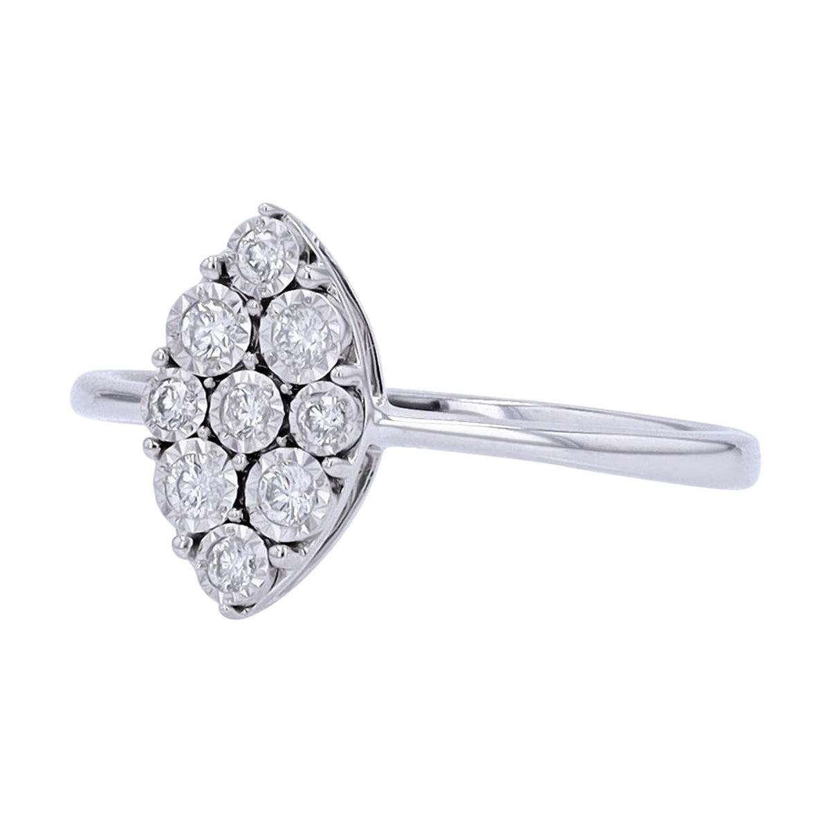 14K WG Marquise Cluster Diamond Ring