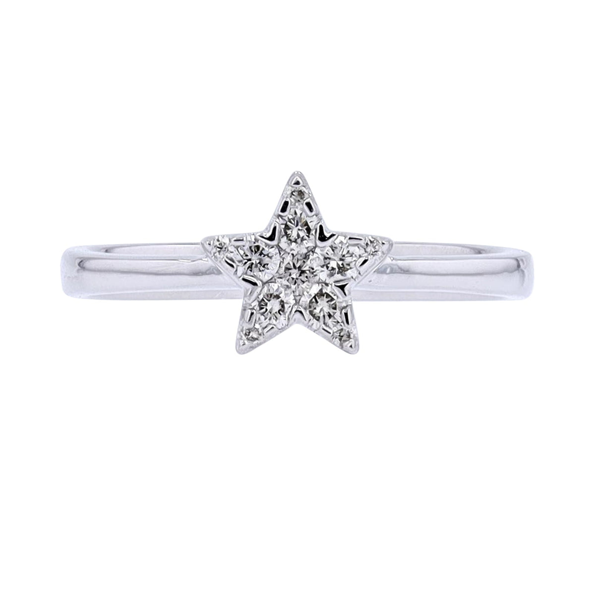 14K WG Diamond Star Ring