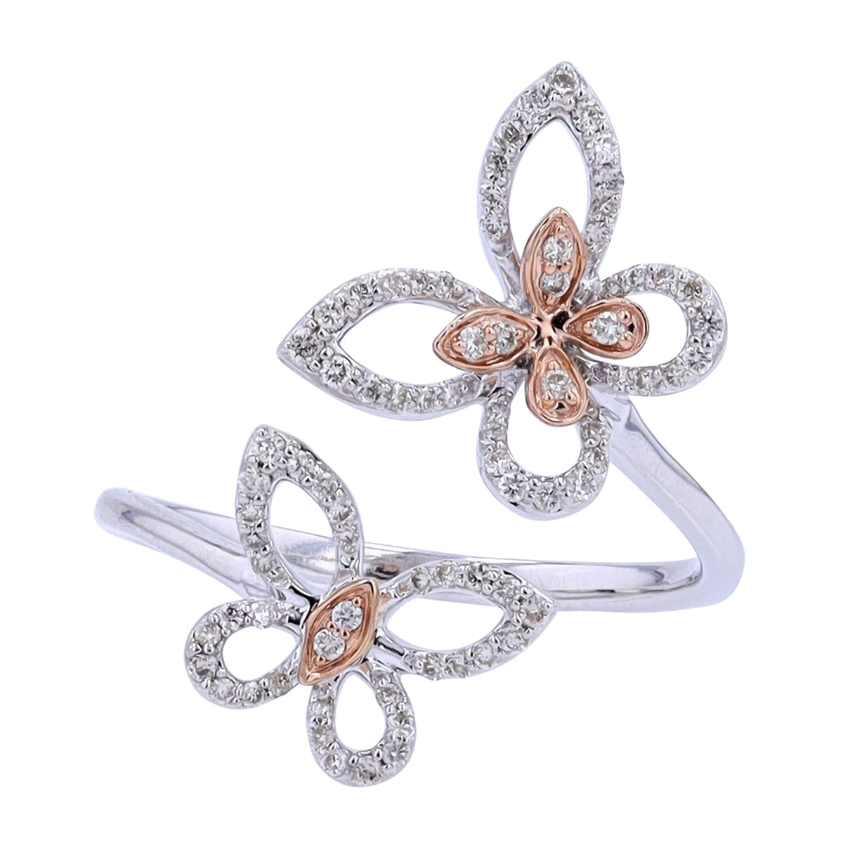 14K TT Butterfly Cuff Ring